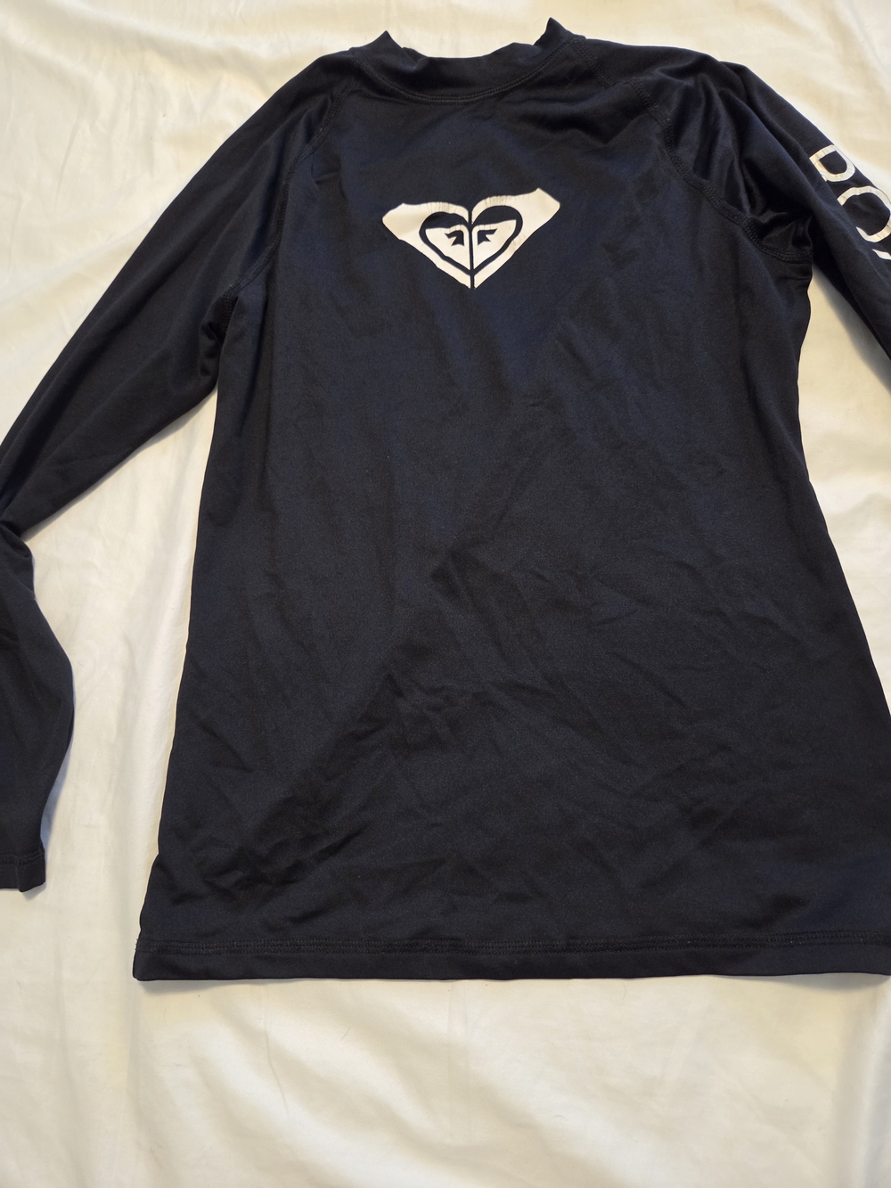 Roxy Black Long-Sleeve Logo Rash Guard Top